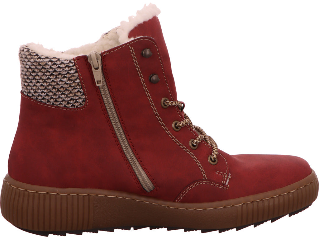 Rieker Damen Stiefel in rot-bunt-kombiniert