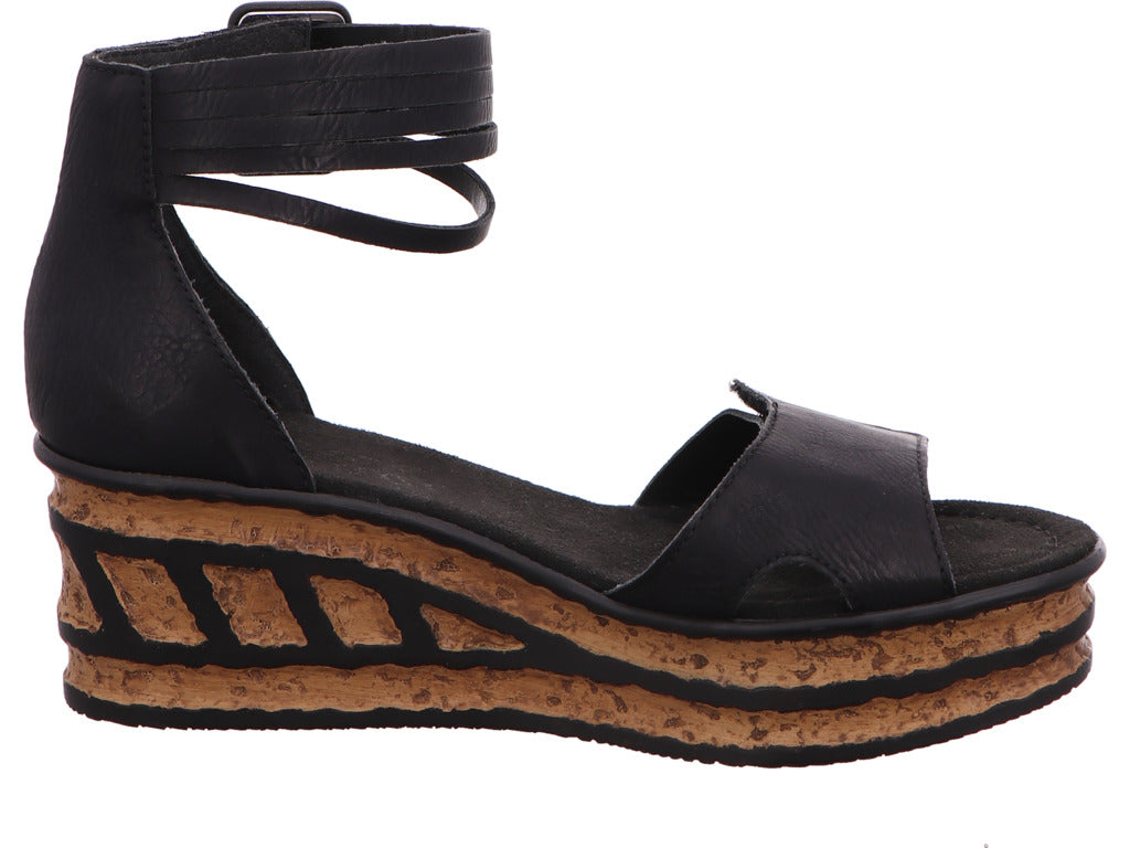 Rieker Damen Sandalette in schwarz