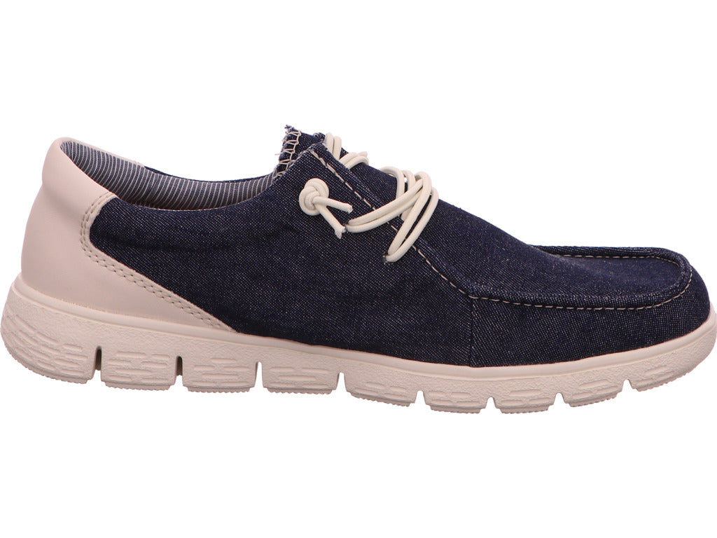 Rieker Damen Schnürschuh in blau-bunt-kombiniert