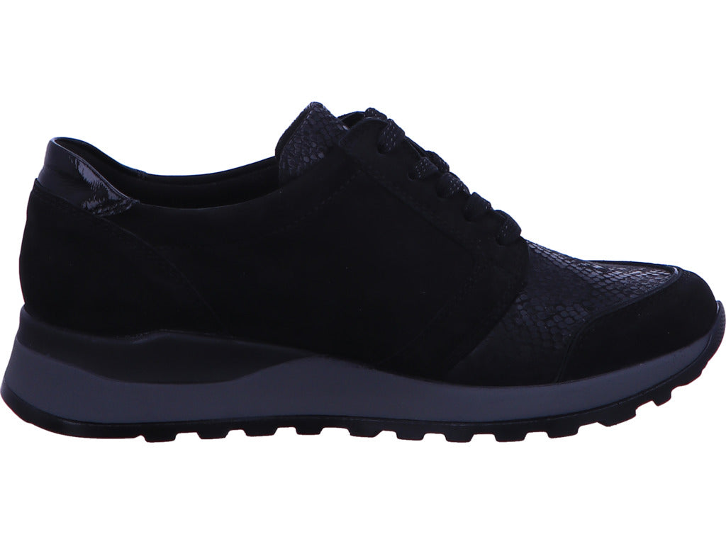 Waldläufer Damen Schnürschuh in schwarz