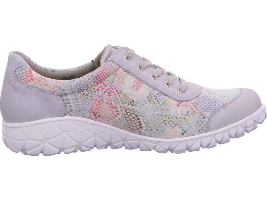 Waldläufer Damen Schnürschuh Havy Soft in grau-bunt-kombiniert