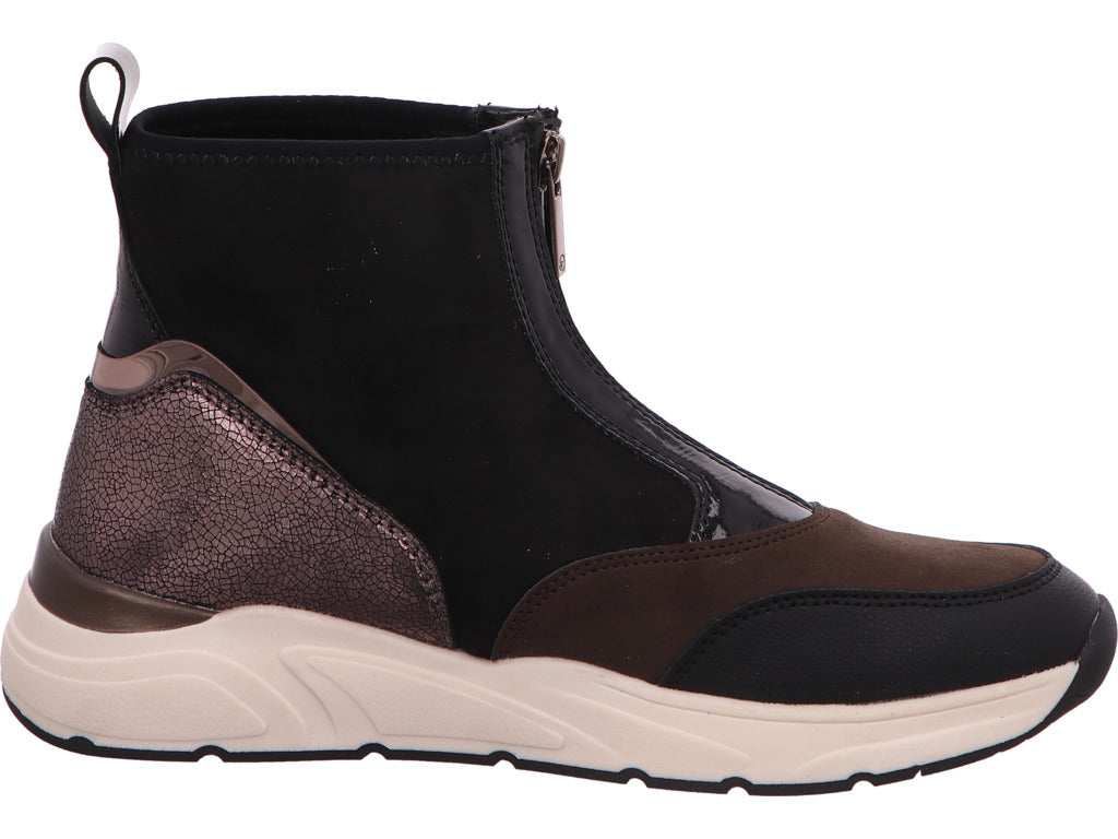 Tamaris Damen Stiefel in schwarz-bunt-kombiniert