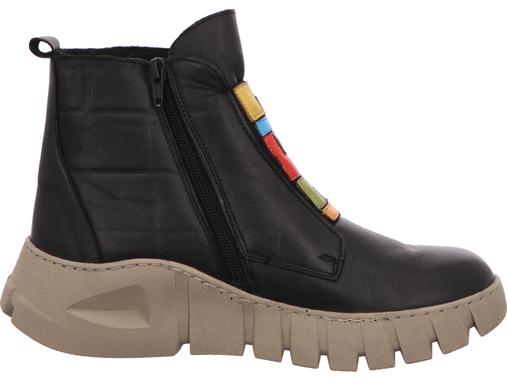 Gemini Damen Stiefel Anilina in schwarz-bunt-kombiniert