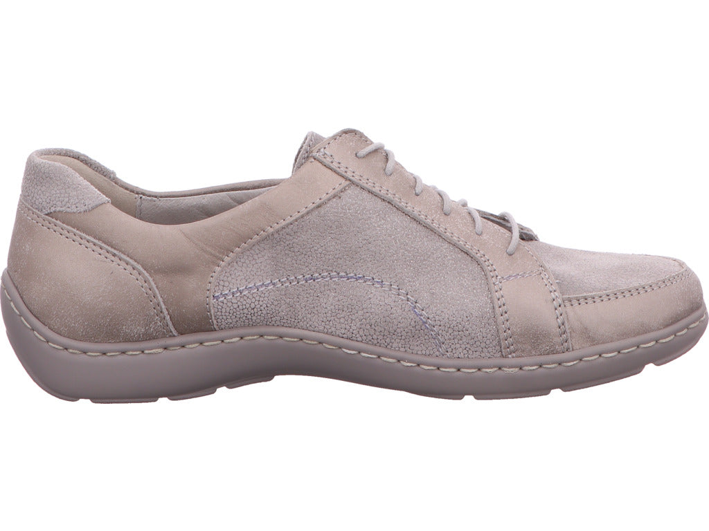 Waldläufer Damen Schnürschuh Henni in grau-bunt-kombiniert