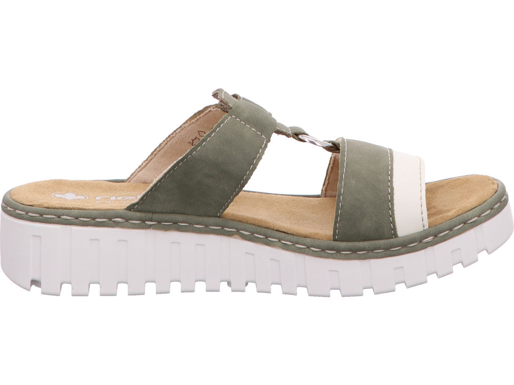 Rieker Damen Sandalette in grün-bunt-kombiniert