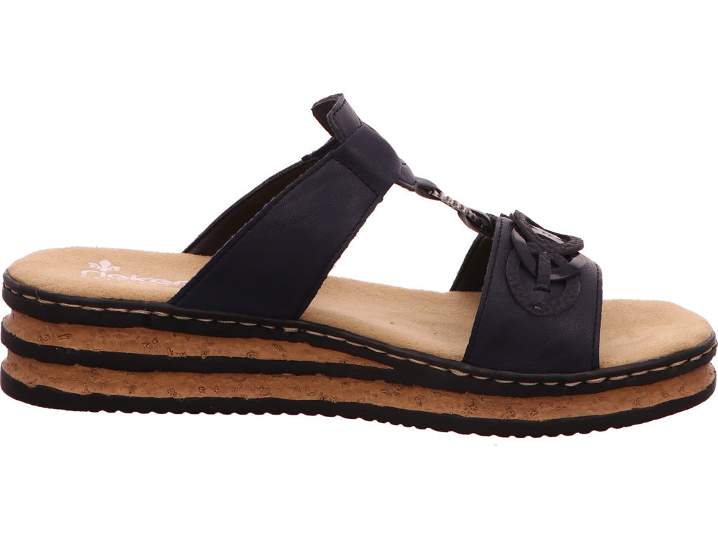 Rieker Damen Pantolette in dunkelblau
