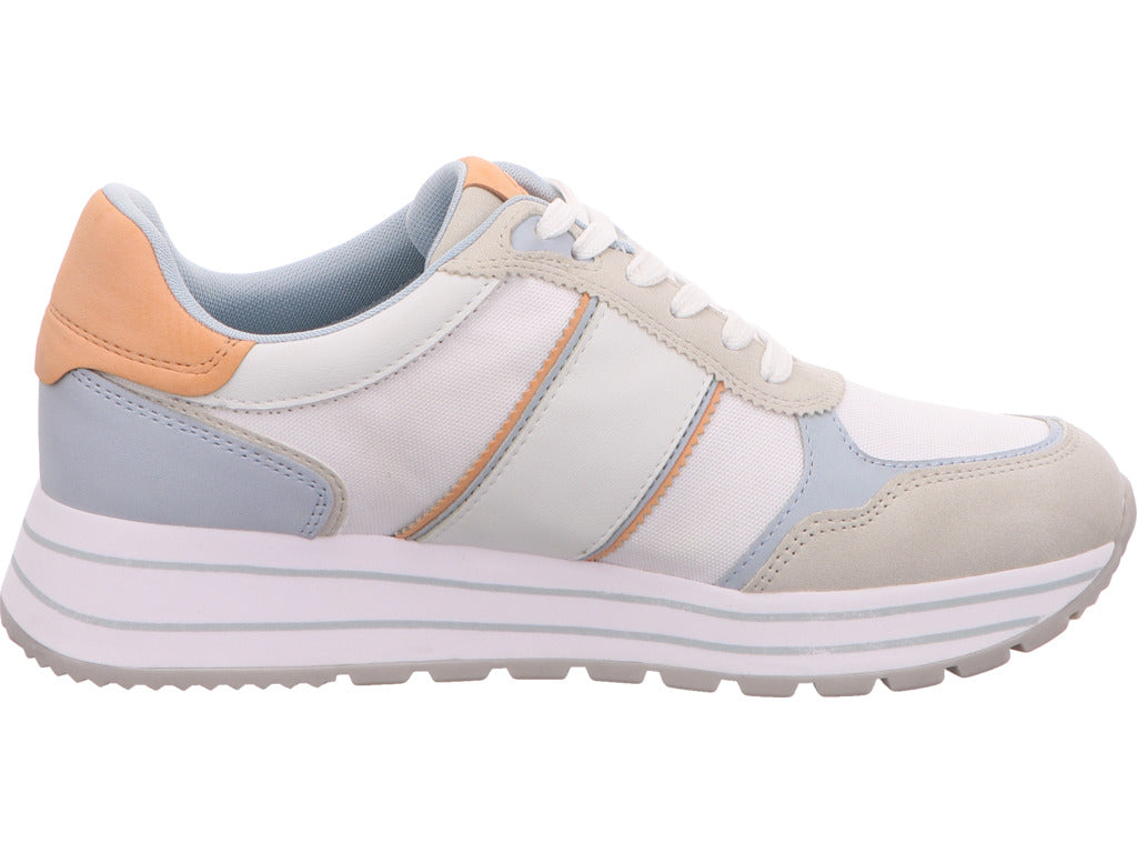 Tamaris Damen Sneaker in weiß-bunt-kombiniert