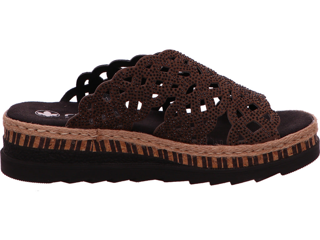 Rieker Damen Pantolette in dunkelbraun