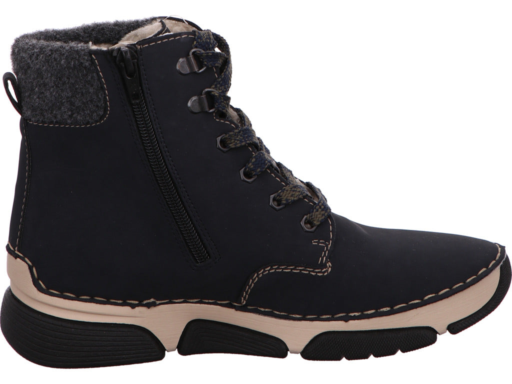 Rieker Damen Stiefel in blau-bunt-kombiniert