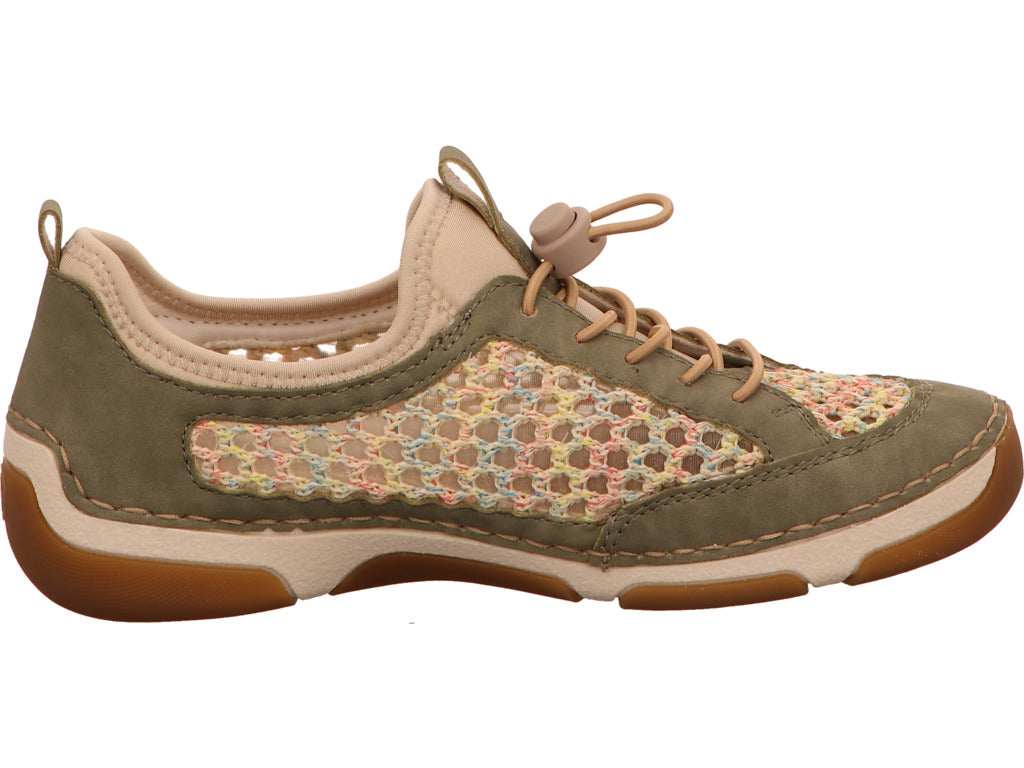 Rieker Damen Sneaker in grün-bunt-kombiniert