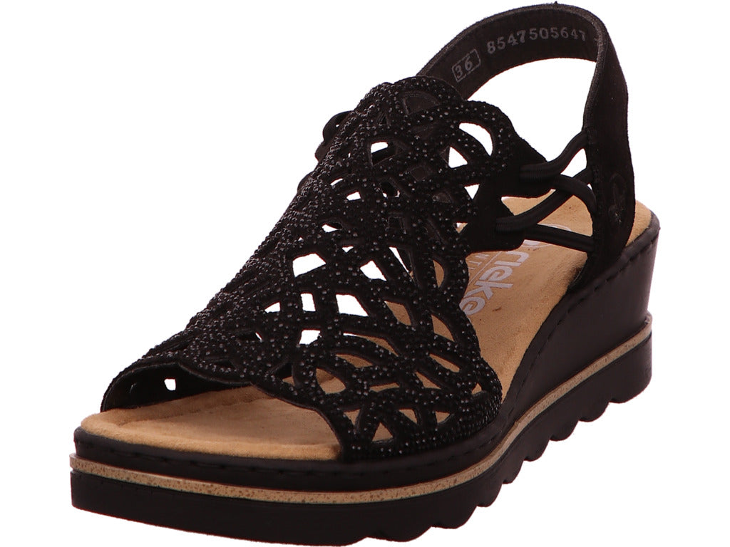 Rieker Damen Sandalette  in schwarz