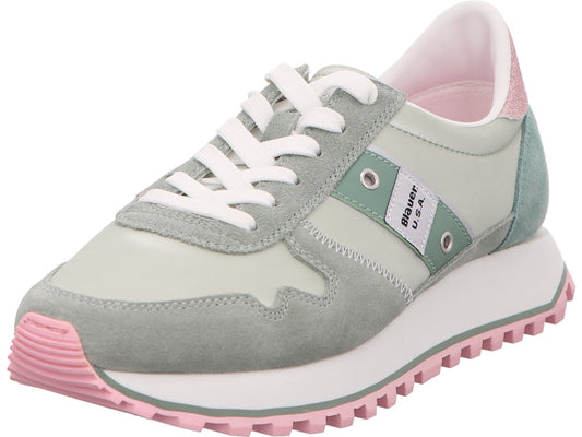 Blauer Shoes damessneakers Millen 03 in een groen-multicolor combinatie