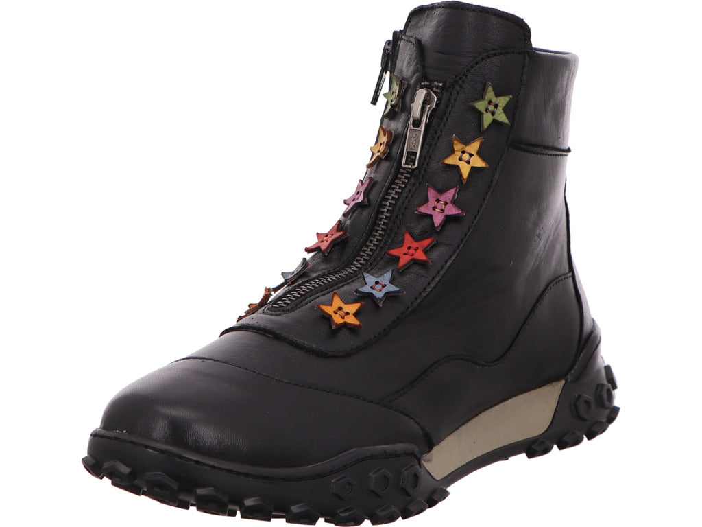 Gemini Damen Stiefel Anilina in schwarz-bunt-kombiniert