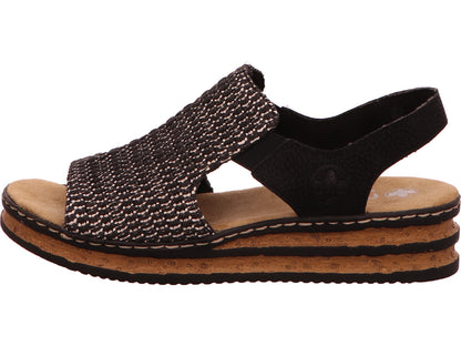 Rieker Damen Sandalette  in schwarz-bunt-kombiniert