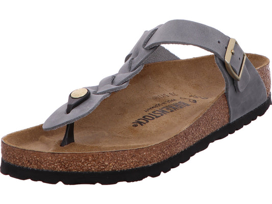 Birkenstock Damen Pantolette Gizeh Braided in grau