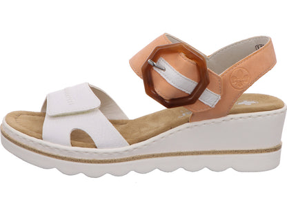 Rieker Damen Sandalette  in weiß-bunt-kombiniert