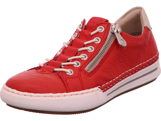 Rieker damessneakers in een combinatie van rood en meerdere kleuren.
