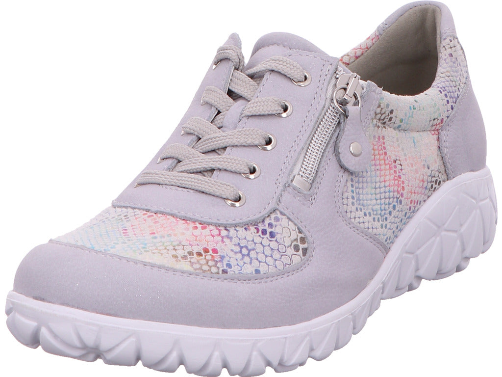 Waldläufer Damen Schnürschuh Havy Soft in grau-bunt-kombiniert