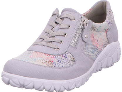 Waldläufer Damen Schnürschuh Havy Soft in grau-bunt-kombiniert