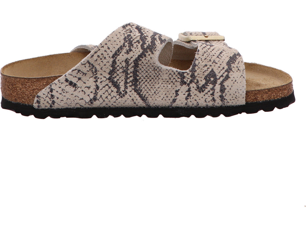 Birkenstock Damen Pantolette Arizona Rivet Logo in grau-kombiniert