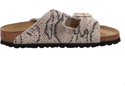 Birkenstock Damen Pantolette Arizona Rivet Logo in grau-kombiniert