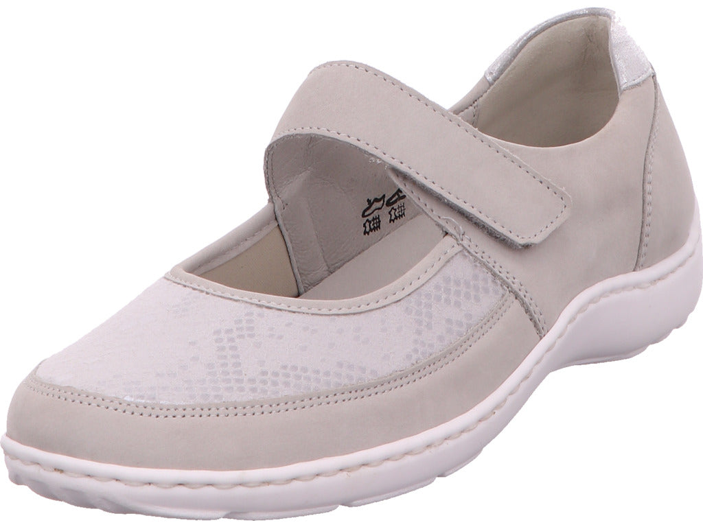 Waldläufer Damen Slipper Henni in grau-bunt-kombiniert