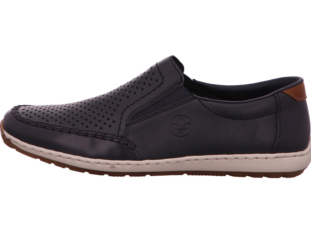 Rieker Herren Slipper  in blau-bunt-kombiniert