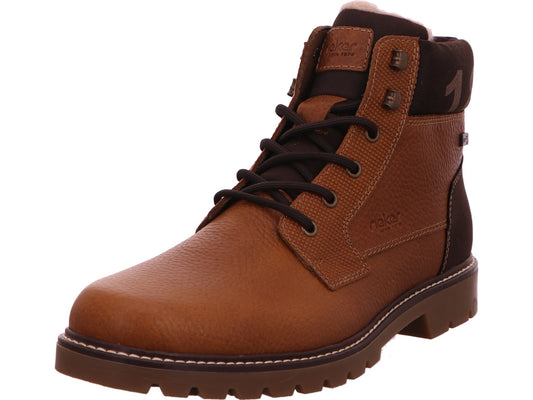 Rieker herenlaarzen in bruin-combinatie