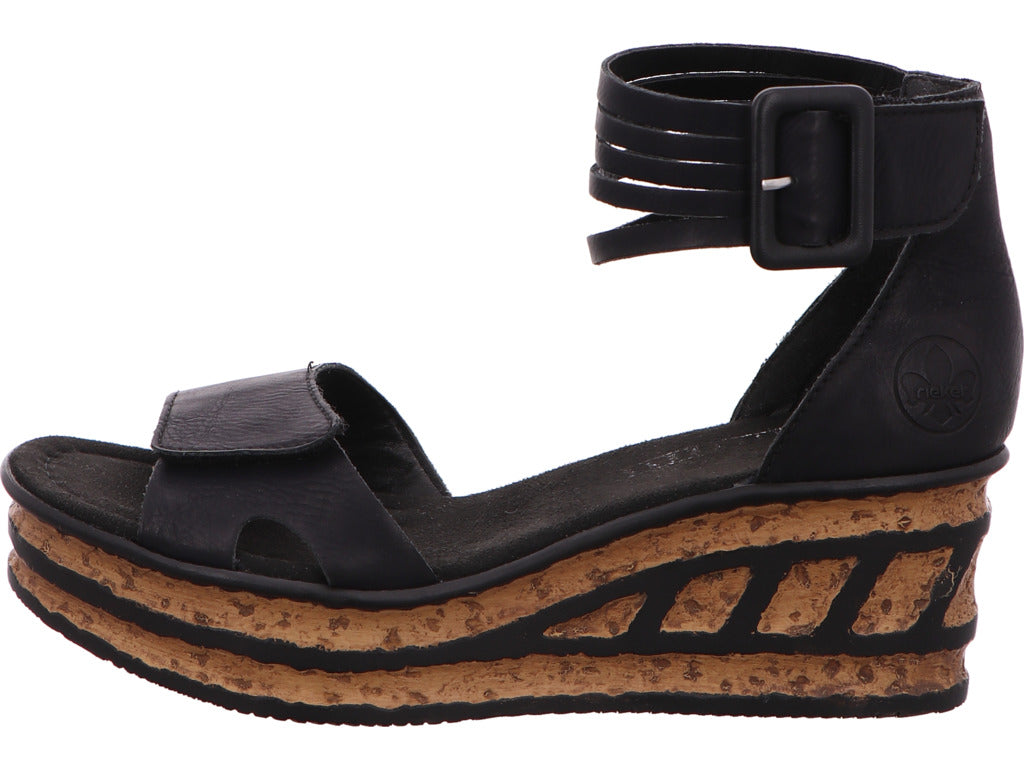 Rieker Damen Sandalette  in schwarz