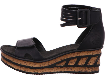 Rieker Damen Sandalette  in schwarz