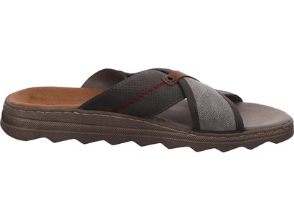 Rieker Herren Pantolette  in grau-bunt-kombiniert