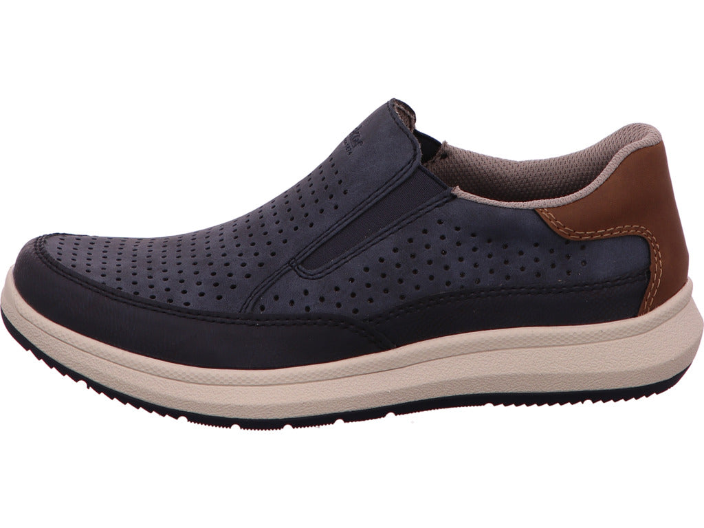 Rieker Herren Slipper  in blau-bunt-kombiniert