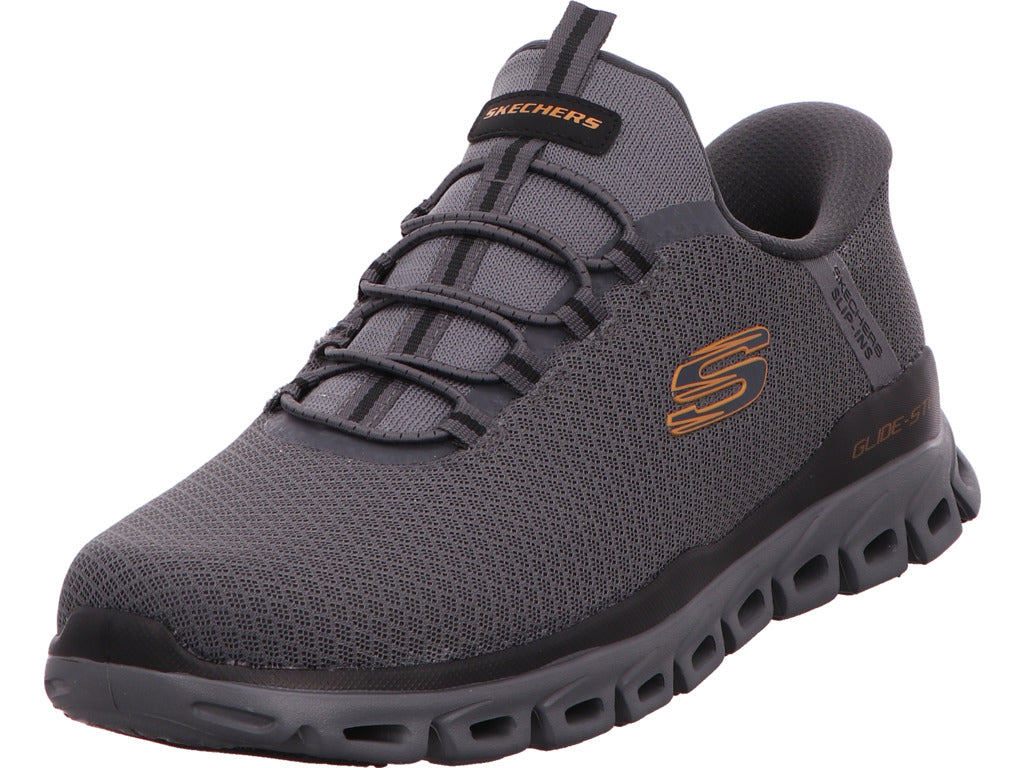 Skechers Herren Slipper Glide Step Noxus in grau-bunt-kombiniert