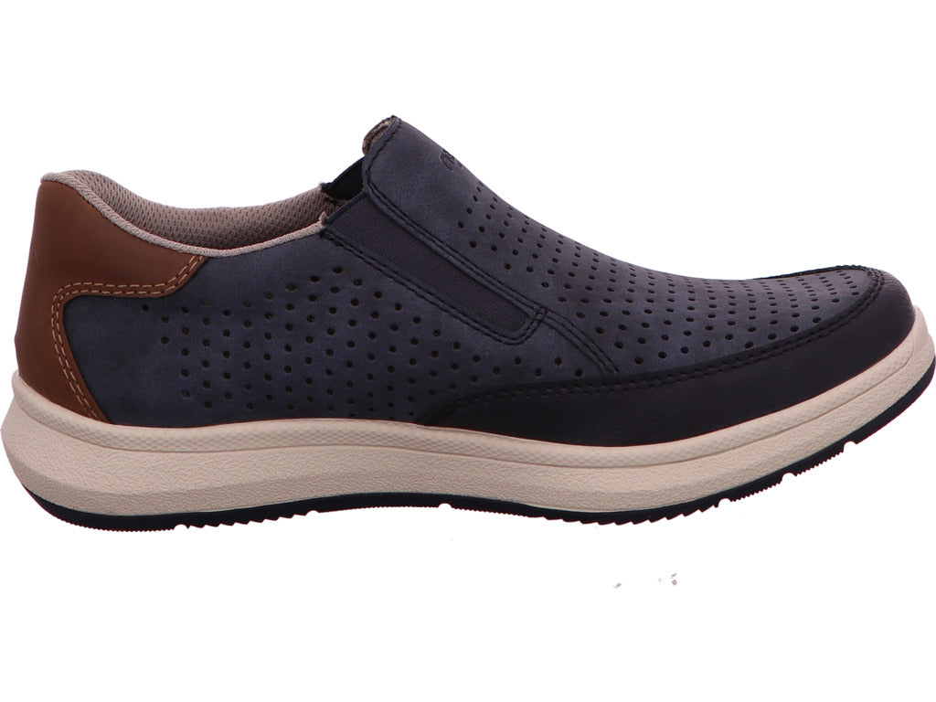 Rieker Herren Slipper  in blau-bunt-kombiniert