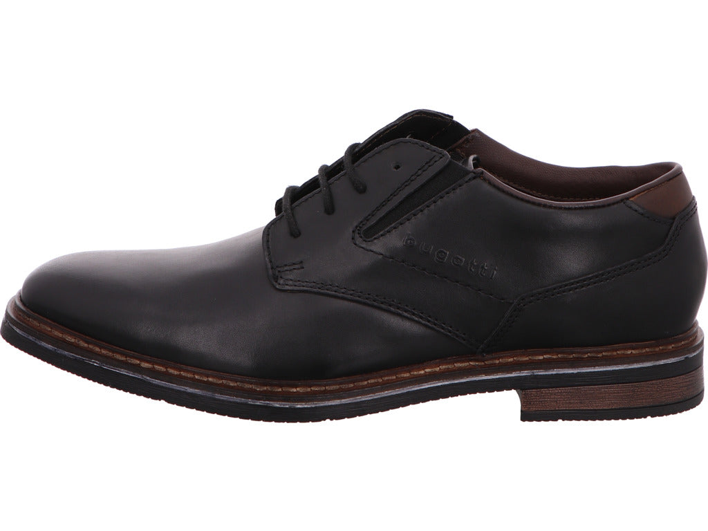 Bugatti Herren Schnürschuh Maik Exko in schwarz