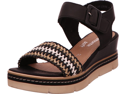 Remonte Damen Sandalette  in schwarz-bunt-kombiniert