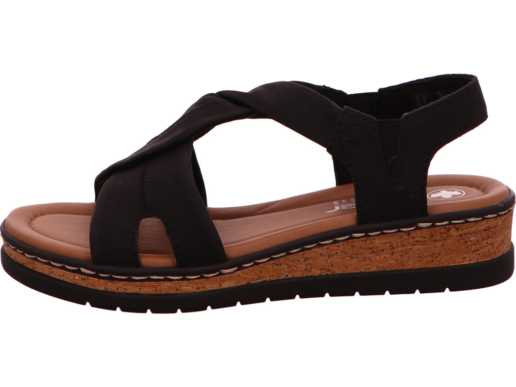 Rieker Damen Sandalette  in schwarz