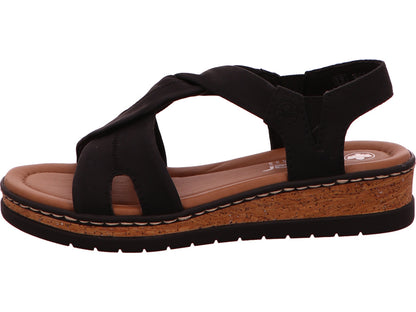 Rieker Damen Sandalette  in schwarz