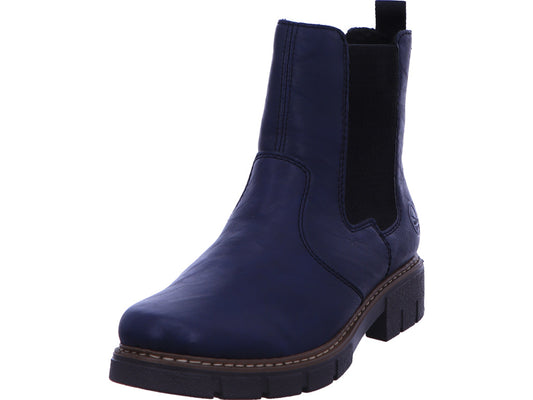 Rieker dameslaarzen in een blauw-multicolor combinatie