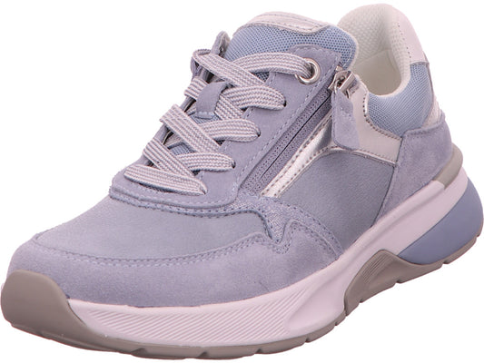 Gabor Comfort damessneakers in een blauw-multicolor combinatie