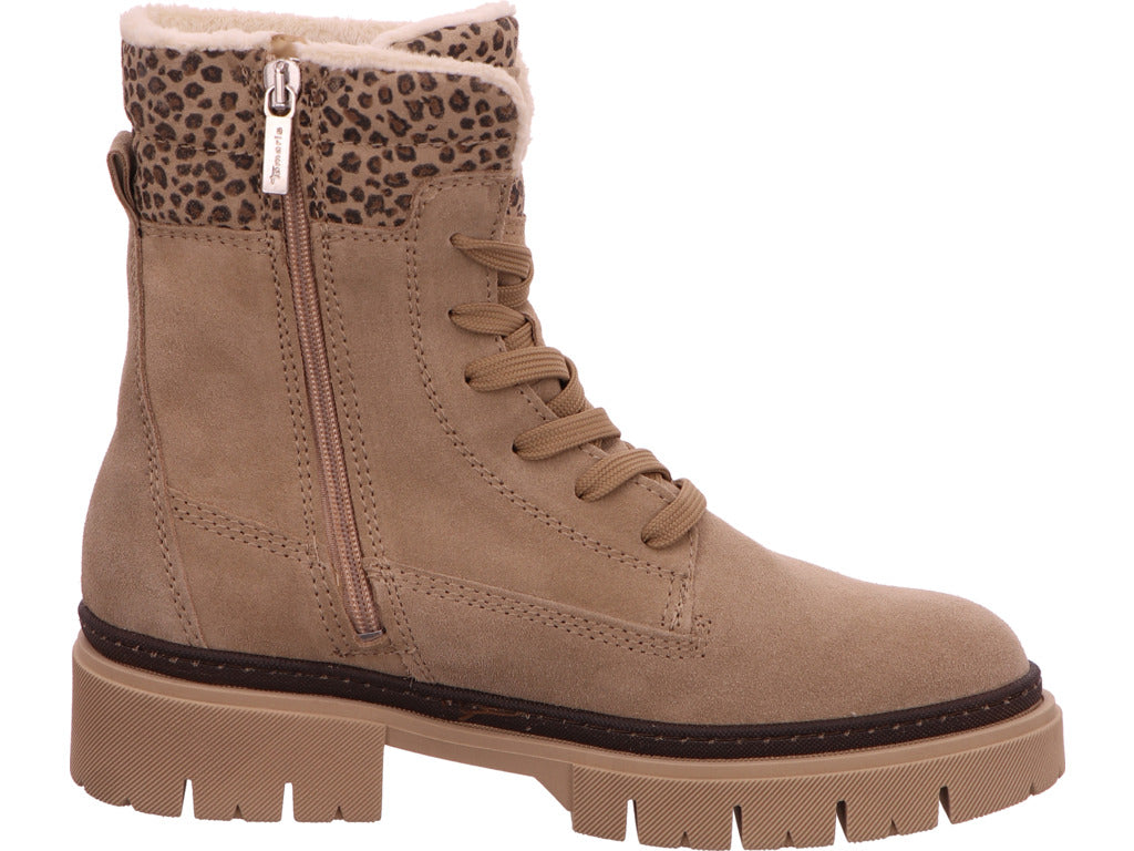 Tamaris Damen Stiefel  in beige-bunt-kombiniert
