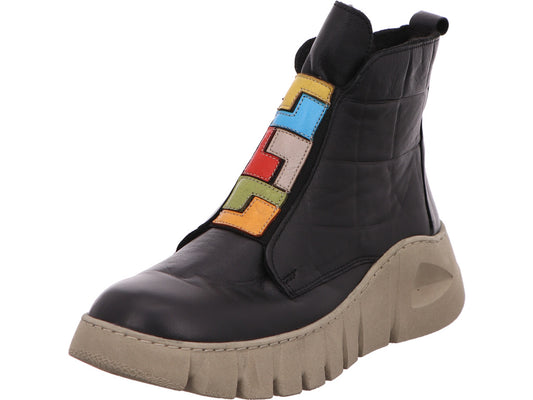 Gemini Damen Stiefel Anilina in schwarz-bunt-kombiniert
