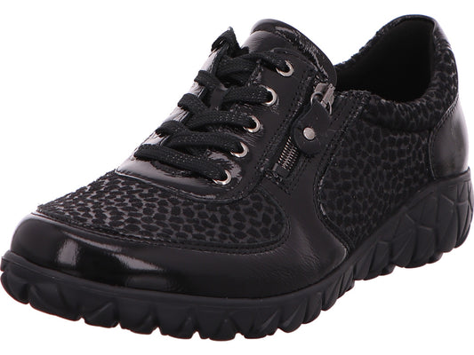Waldläufer Damen Schnürschuh K-Ramona in schwarz