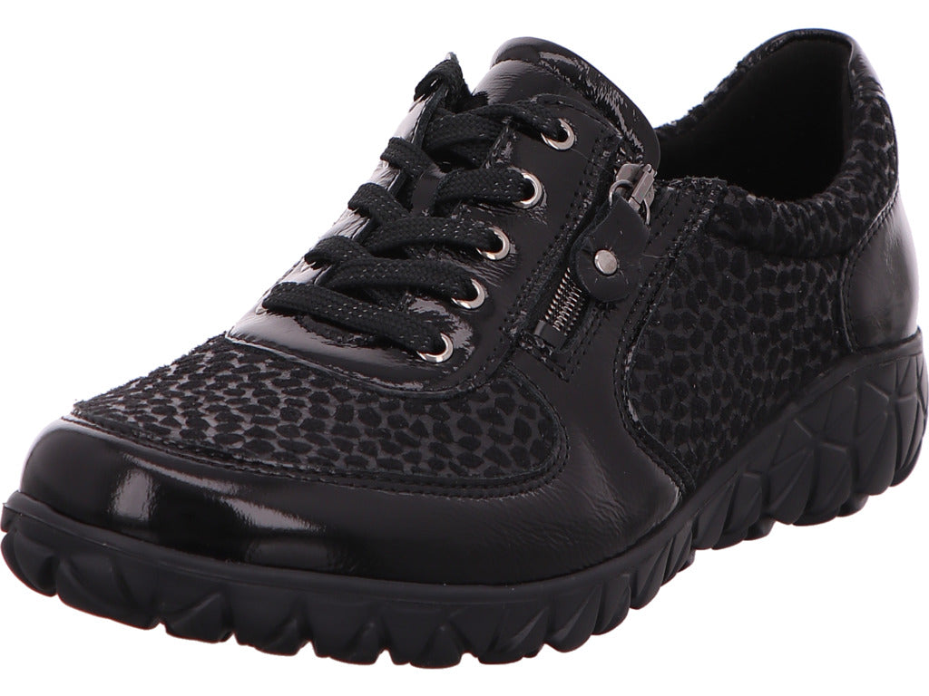 Waldläufer Damen Schnürschuh K-Ramona in schwarz