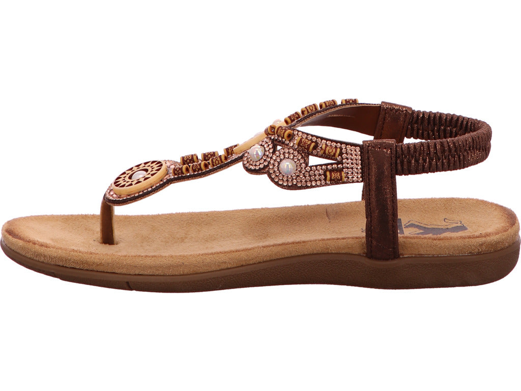 Cosmos-Cordes GmbH Damen Sandalette  in braun-bunt-kombiniert