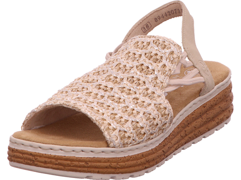 Rieker Damen Sandalette  in beige-bunt-kombiniert
