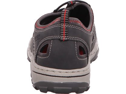 Rieker Herren Slipper  in grau-bunt-kombiniert