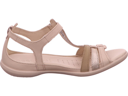 Ecco Damen Sandalette Flash T-Bar in beige-bunt-kombiniert