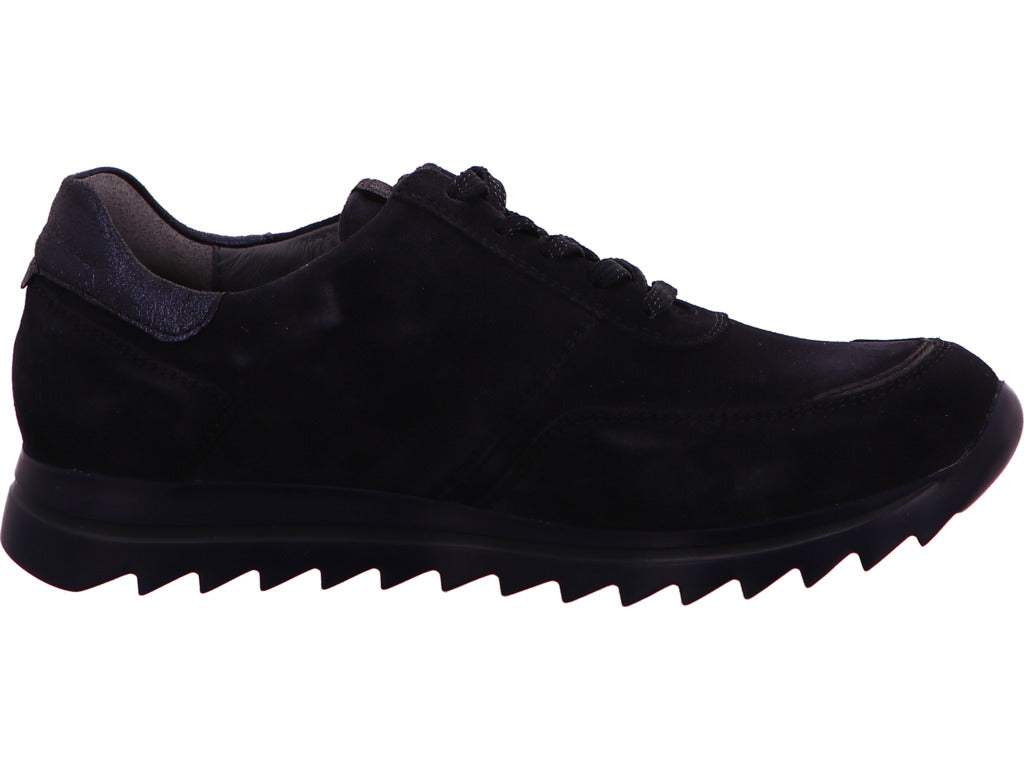 Waldläufer damesschoen met veters, model Halba, in donkerblauw.