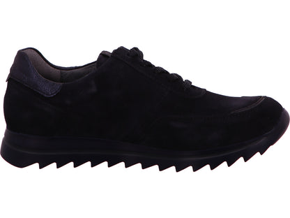 Waldläufer damesschoen met veters, model Halba, in donkerblauw.